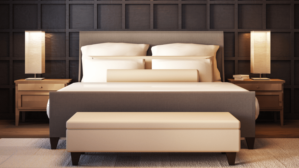 Elegant Queen Dark Wood Bed Frame