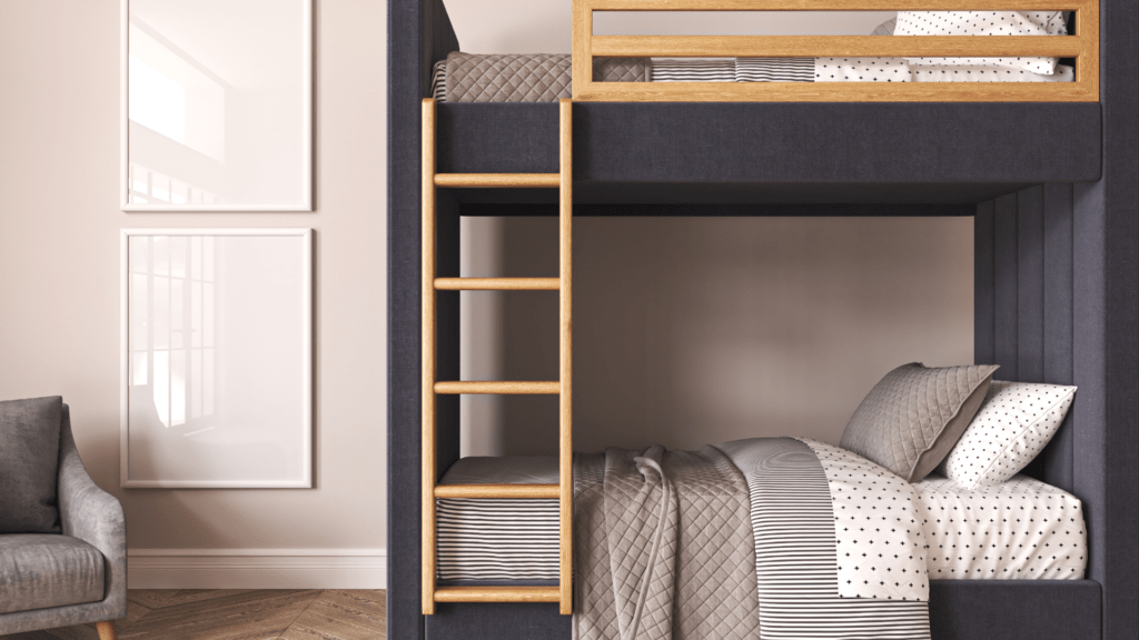 Metal frame twin over queen bunk bed 