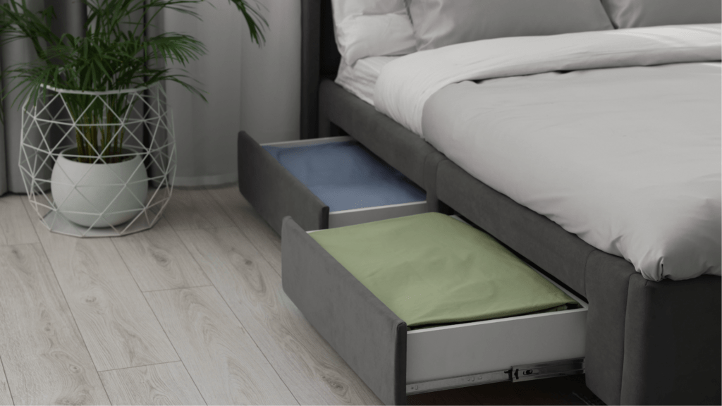 Trundle bed with storage compartments